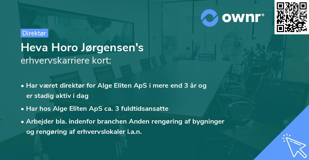 Heva Horo Jørgensen's erhvervskarriere kort