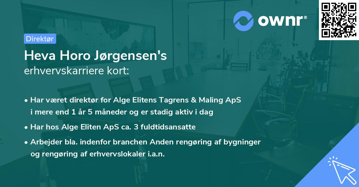 Heva Horo Jørgensen's erhvervskarriere kort