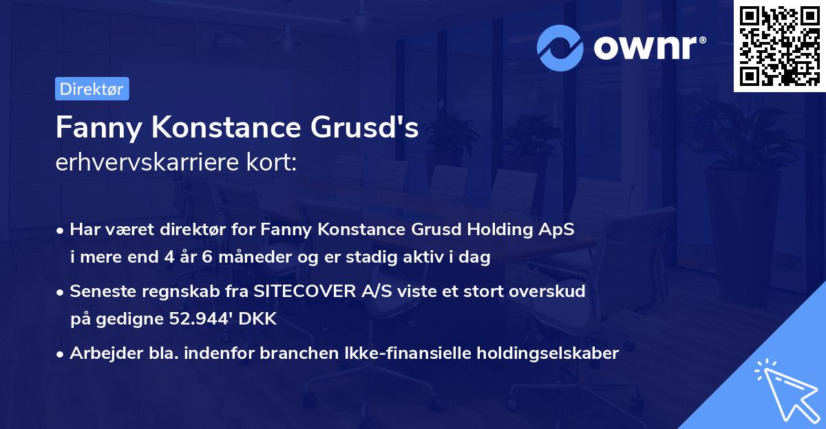 Fanny Konstance Grusd's erhvervskarriere kort