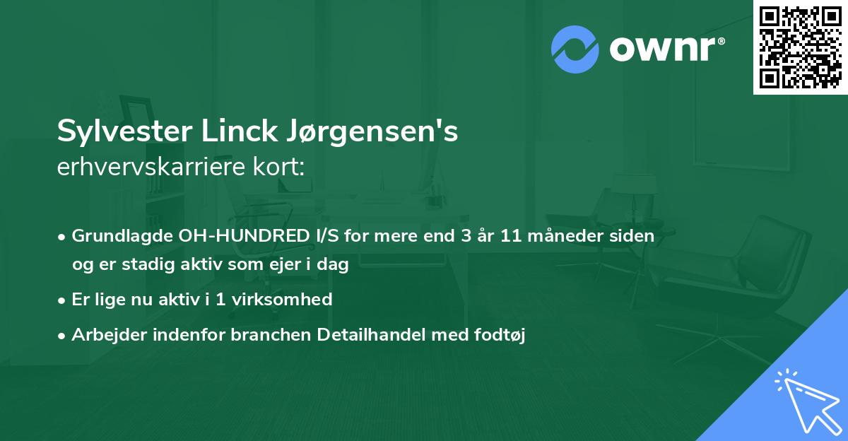 Sylvester Linck Jørgensen's erhvervskarriere kort