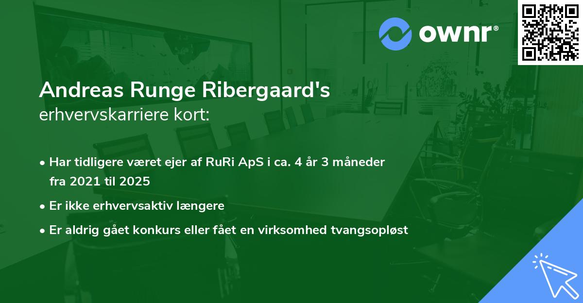 Andreas Runge Ribergaard's erhvervskarriere kort