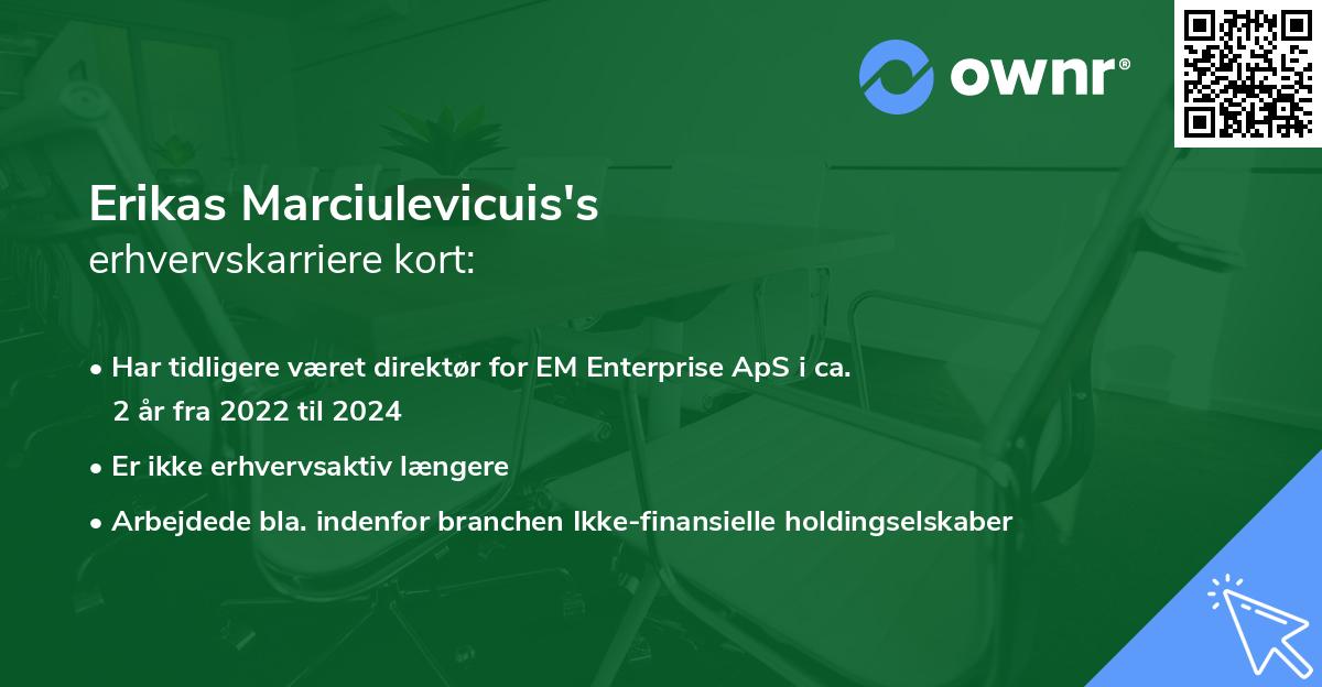Erikas Marciulevicuis's erhvervskarriere kort