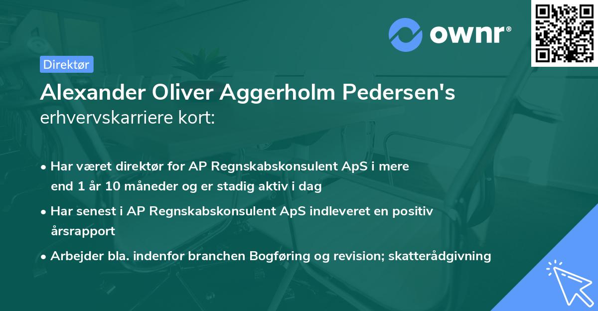 Alexander Oliver Aggerholm Pedersen's erhvervskarriere kort
