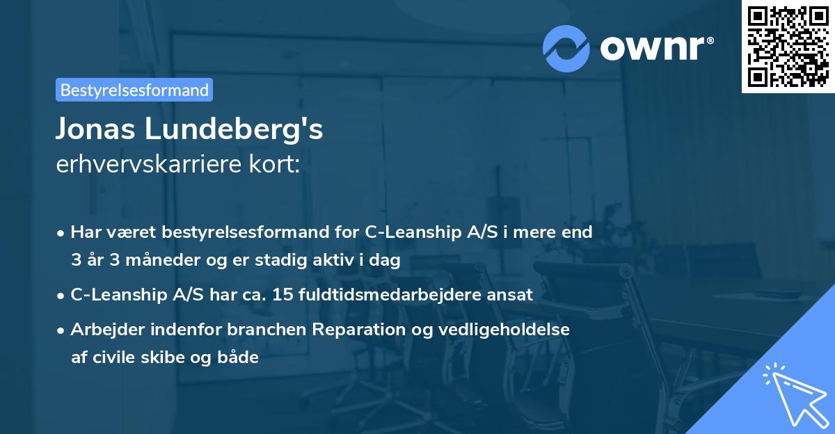Jonas Lundeberg's erhvervskarriere kort