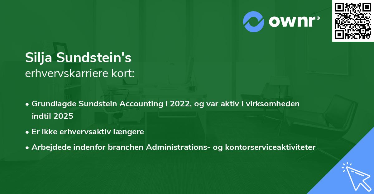 Silja Sundstein's erhvervskarriere kort