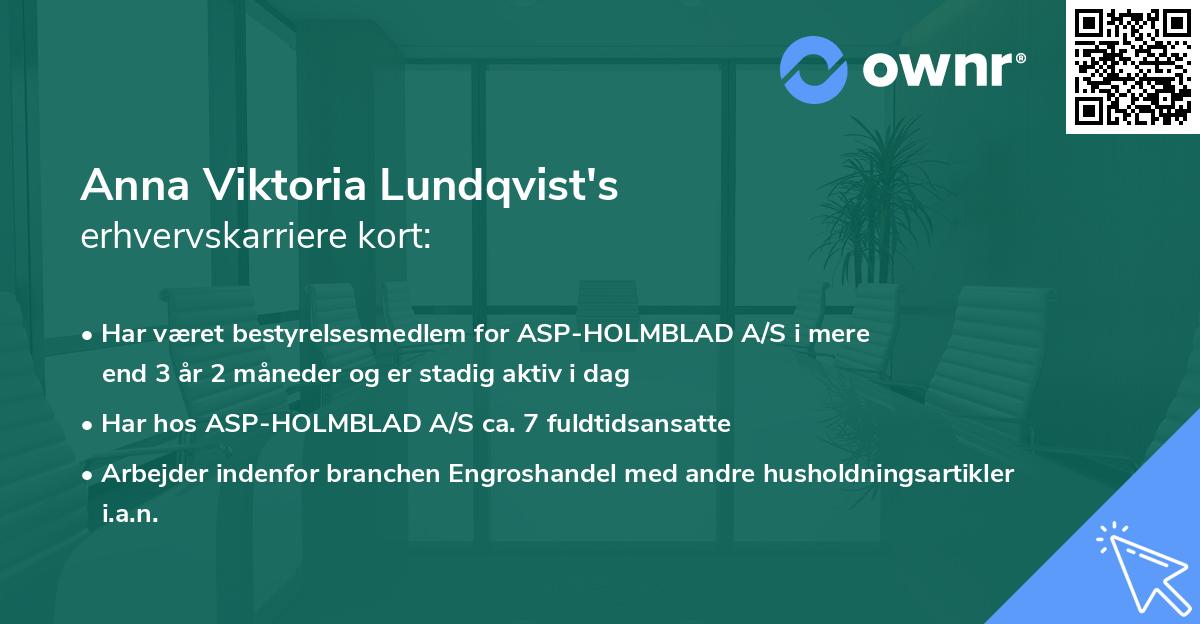 Anna Viktoria Lundqvist's erhvervskarriere kort