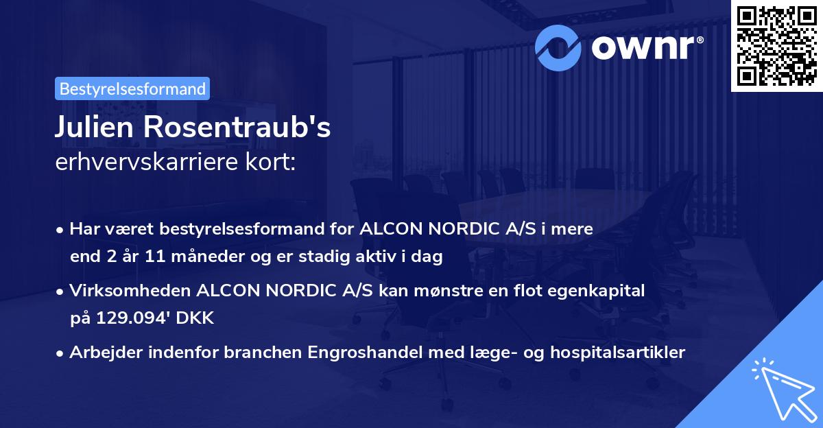 Julien Rosentraub's erhvervskarriere kort