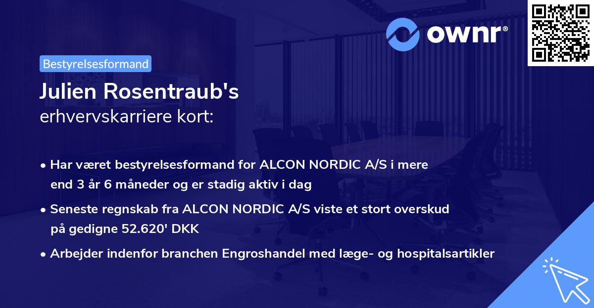 Julien Rosentraub's erhvervskarriere kort