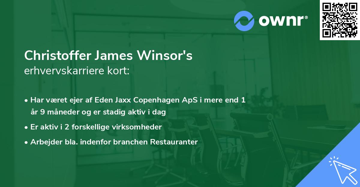 Christoffer James Winsor's erhvervskarriere kort