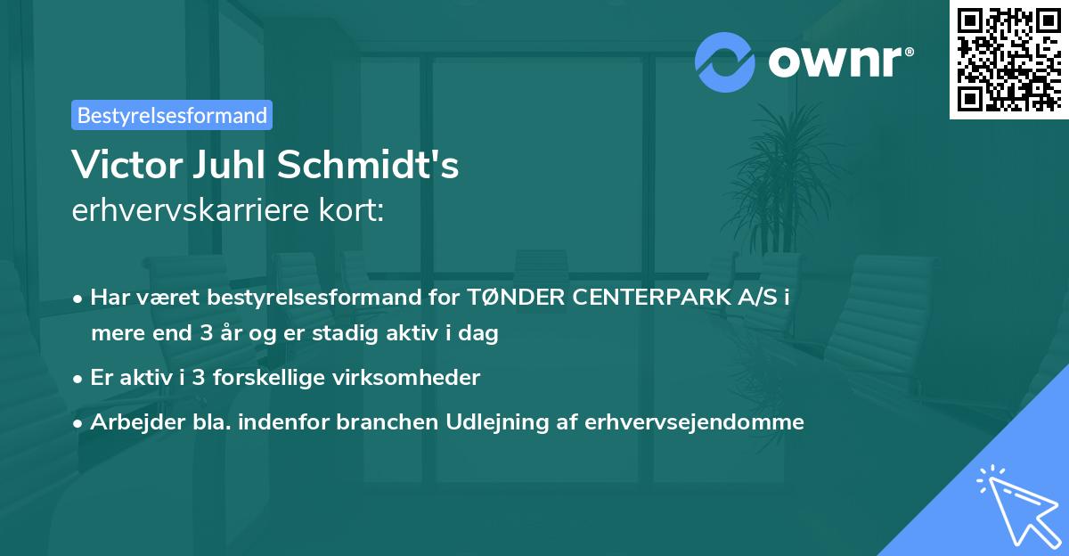 Victor Juhl Schmidt's erhvervskarriere kort