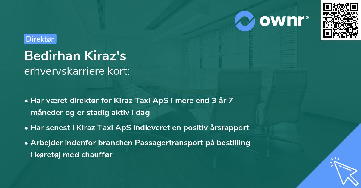 Bedirhan Kiraz's erhvervskarriere kort