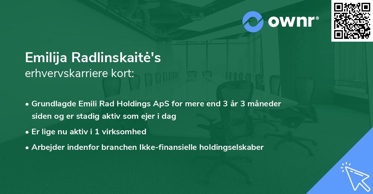 Emilija Radlinskaitė's erhvervskarriere kort
