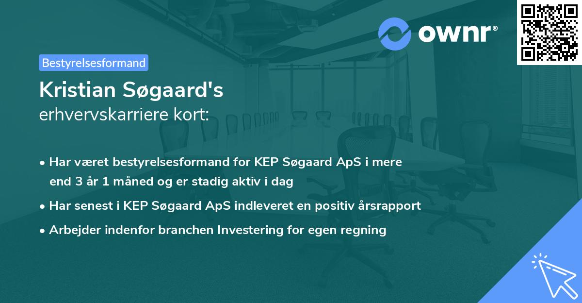 Kristian Søgaard's erhvervskarriere kort
