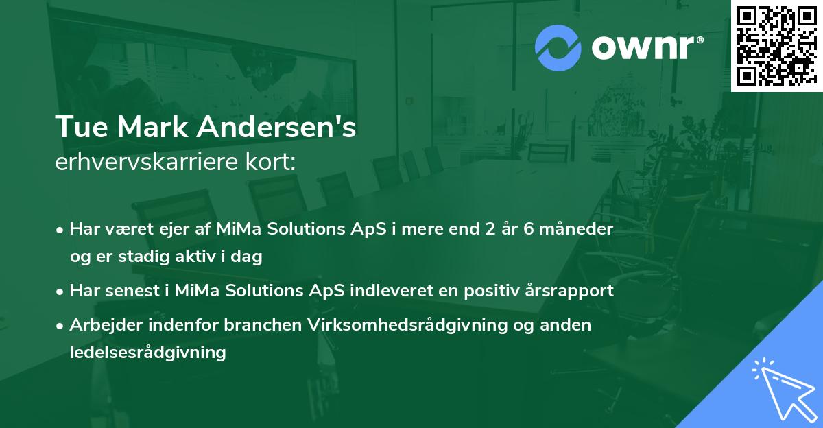 Tue Mark Andersen's erhvervskarriere kort
