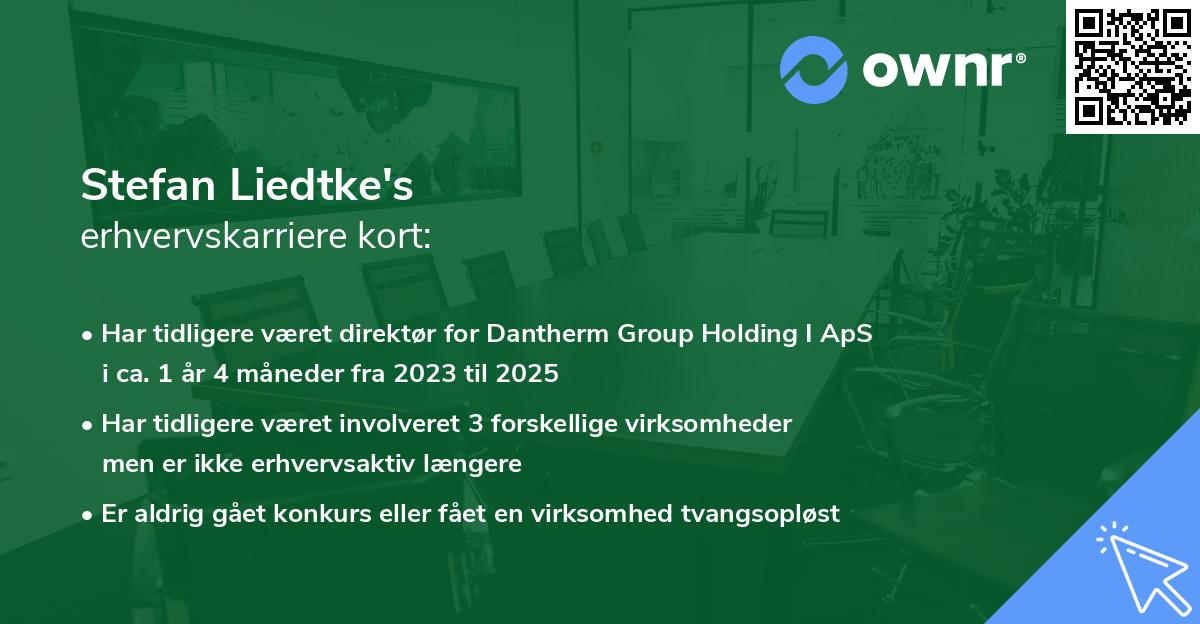 Stefan Liedtke's erhvervskarriere kort