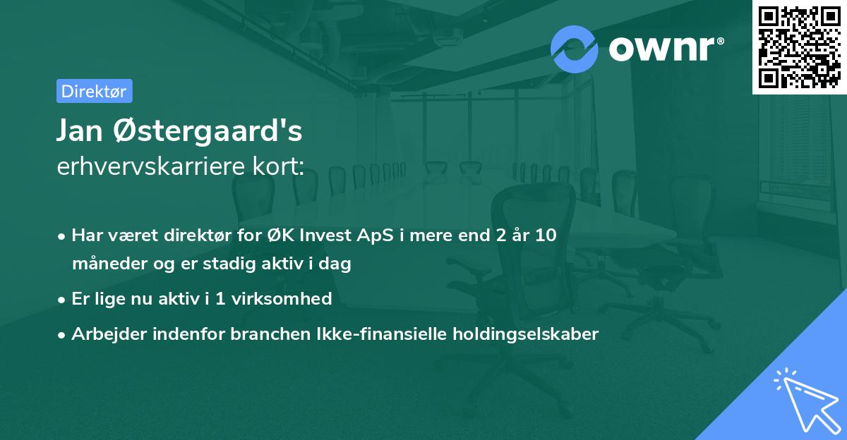 Jan Østergaard's erhvervskarriere kort