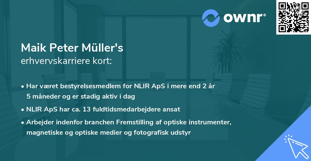 Maik Peter Müller's erhvervskarriere kort