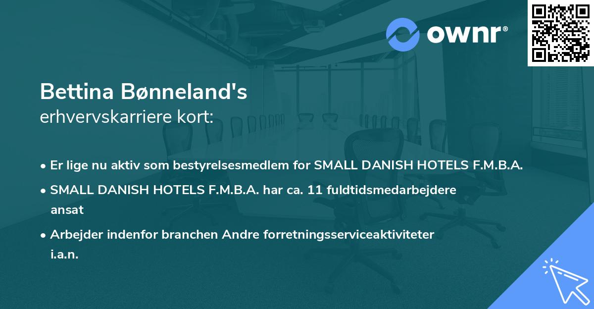 Bettina Bønneland's erhvervskarriere kort
