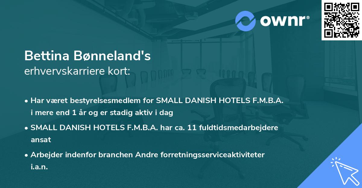 Bettina Bønneland's erhvervskarriere kort