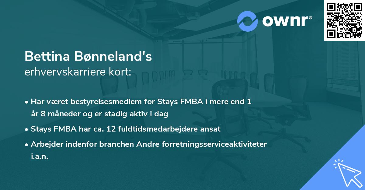 Bettina Bønneland's erhvervskarriere kort
