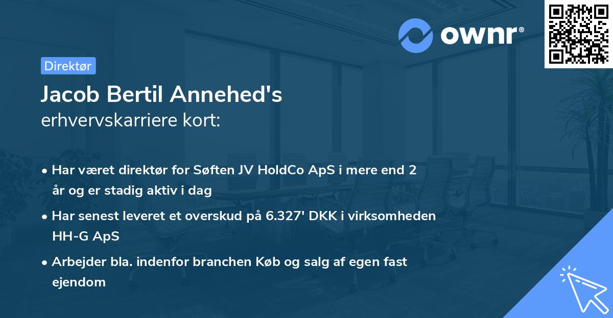 Jacob Bertil Annehed's erhvervskarriere kort