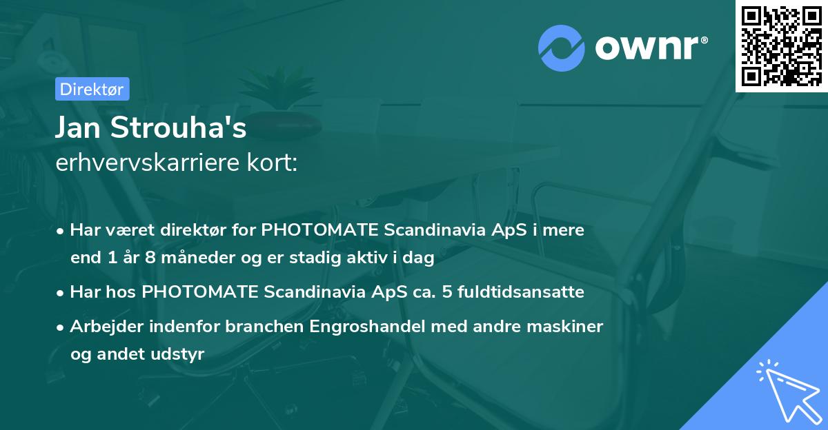Jan Strouha's erhvervskarriere kort