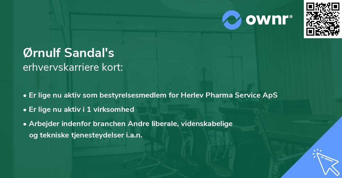 Ørnulf Sandal's erhvervskarriere kort