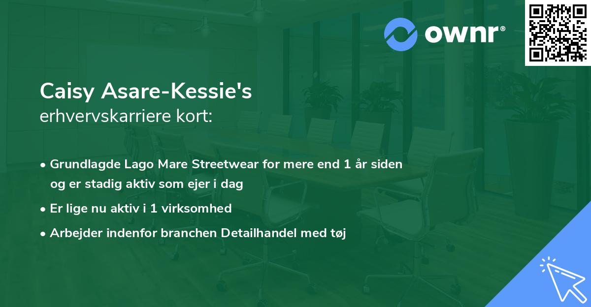 Caisy Asare-Kessie's erhvervskarriere kort