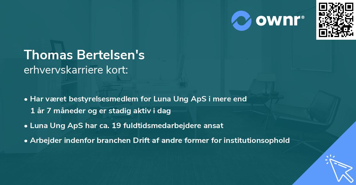 Thomas Bertelsen's erhvervskarriere kort