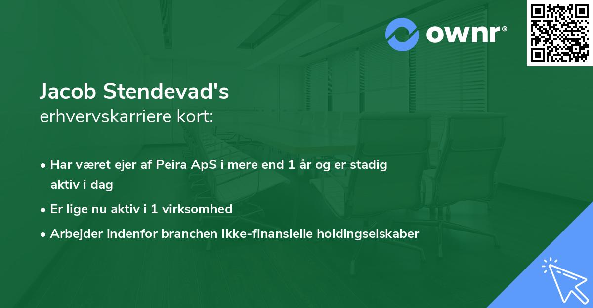 Jacob Stendevad's erhvervskarriere kort