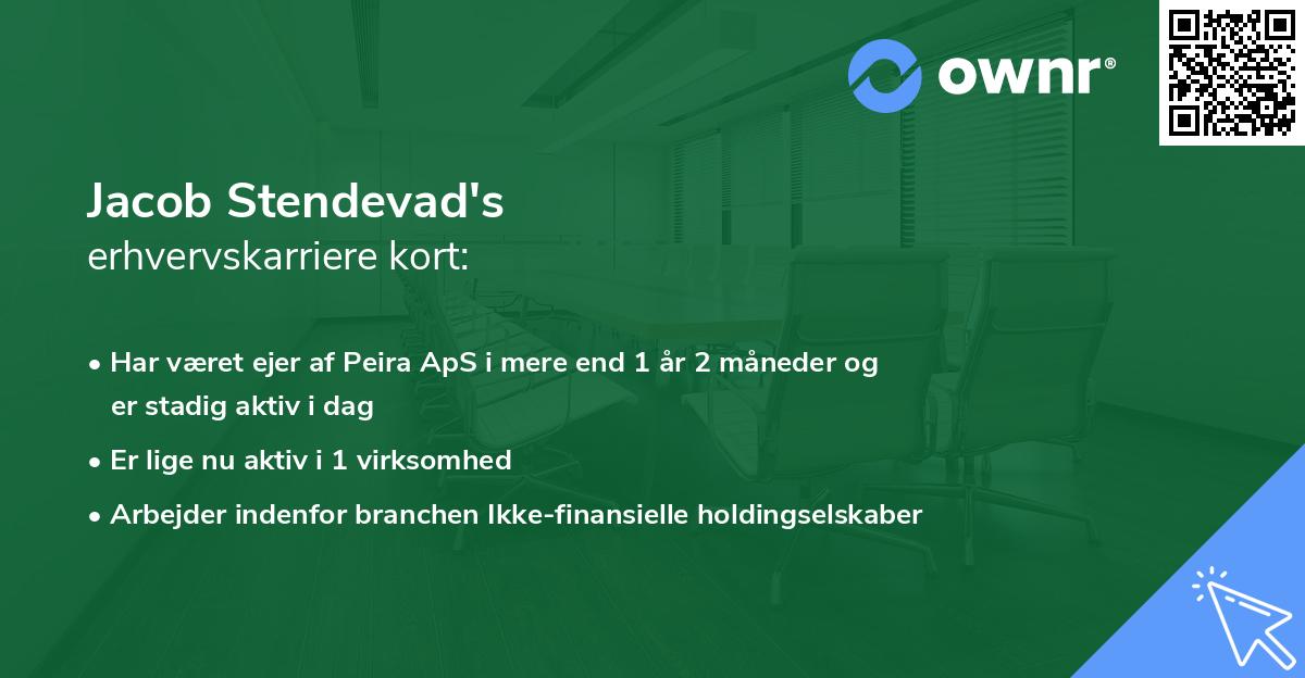 Jacob Stendevad's erhvervskarriere kort