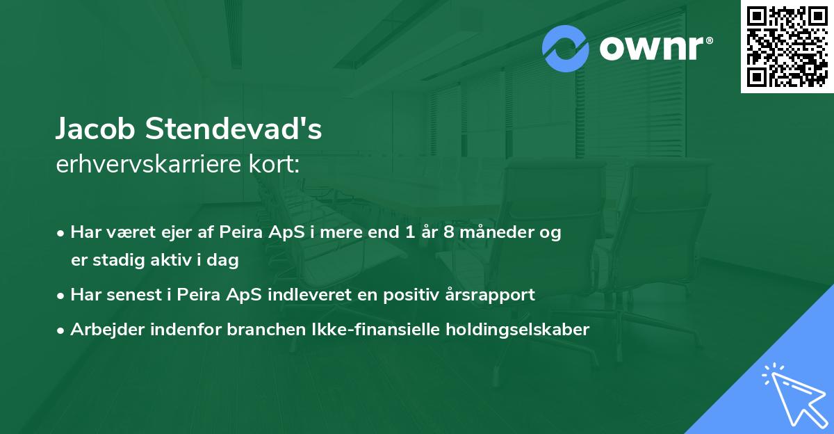 Jacob Stendevad's erhvervskarriere kort
