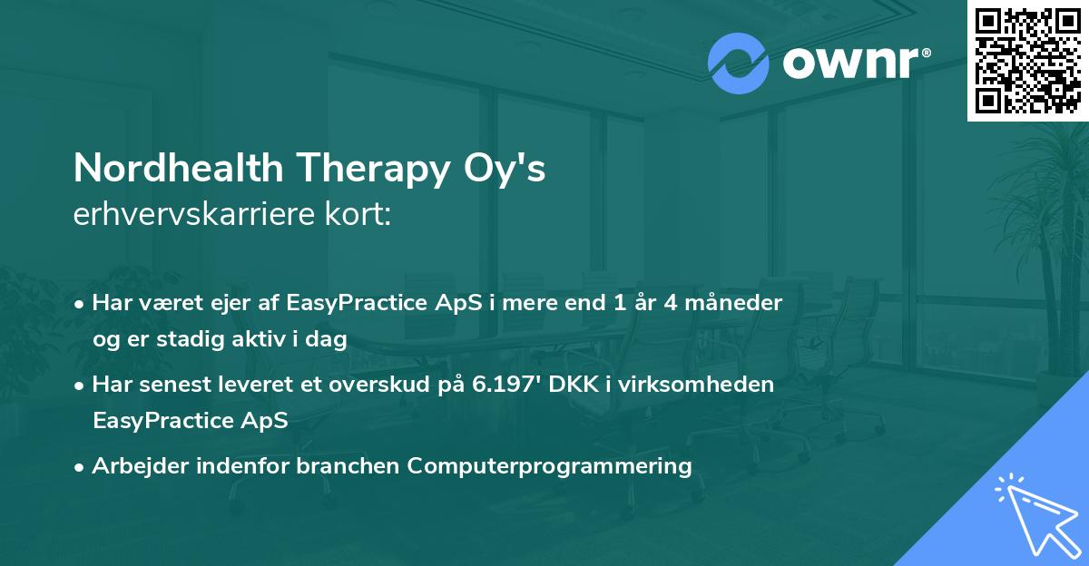 Nordhealth Therapy Oy's erhvervskarriere kort