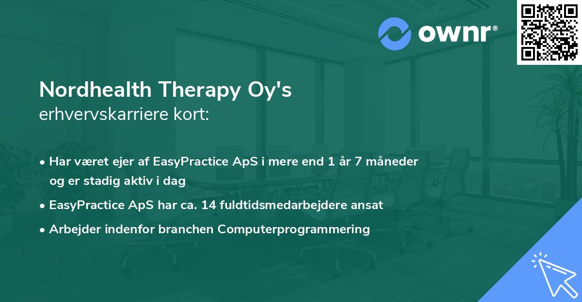 Nordhealth Therapy Oy's erhvervskarriere kort