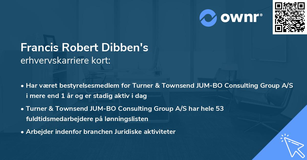 Francis Robert Dibben's erhvervskarriere kort