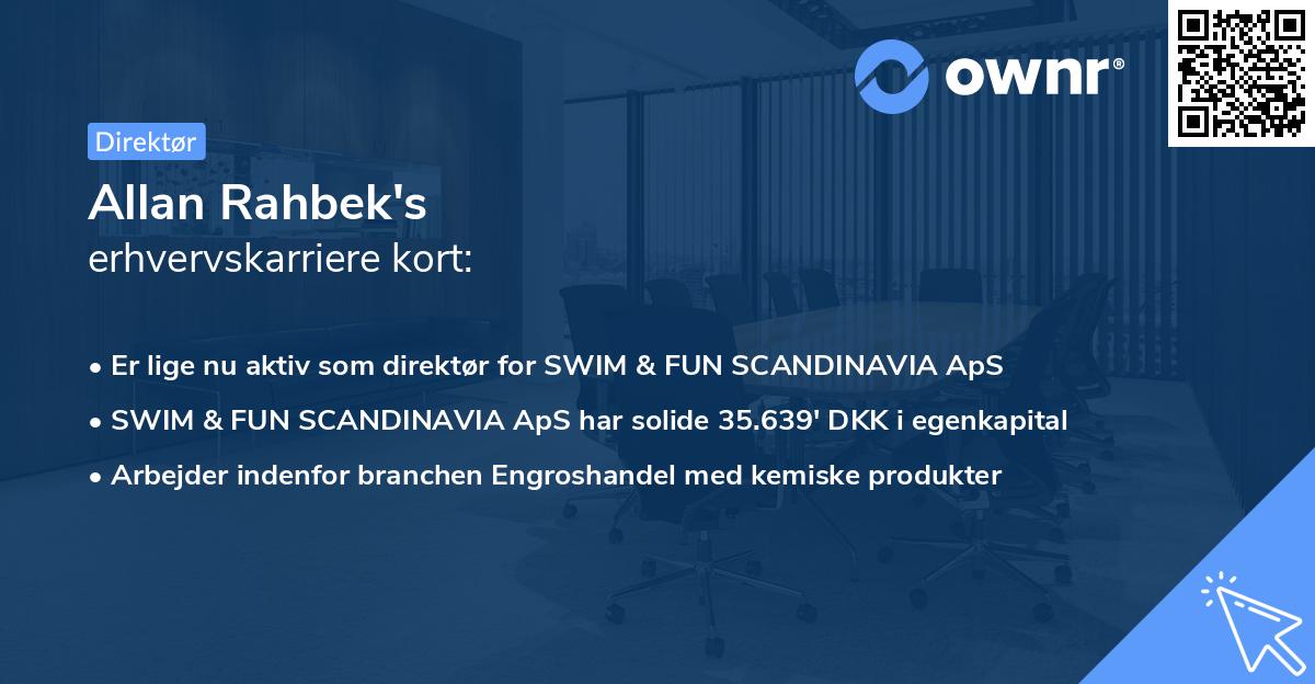 Allan Rahbek's erhvervskarriere kort