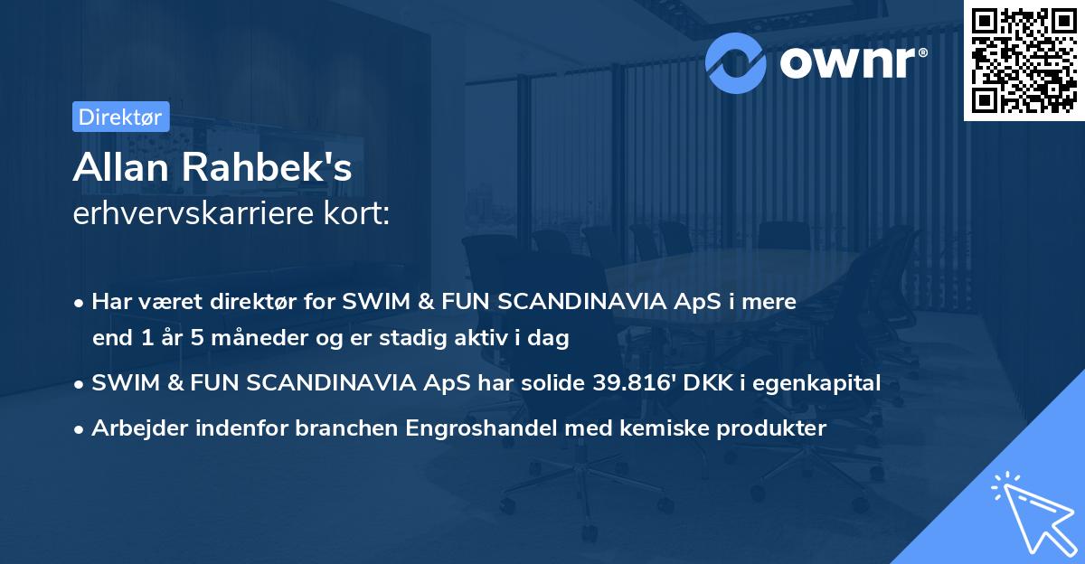Allan Rahbek's erhvervskarriere kort