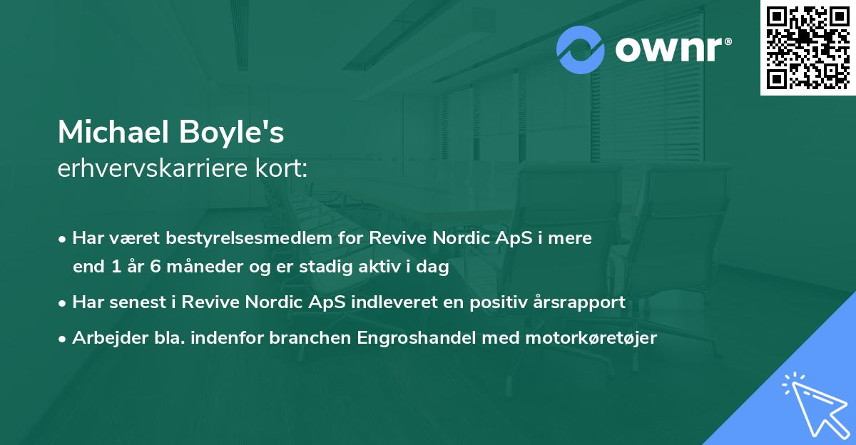 Michael Boyle's erhvervskarriere kort