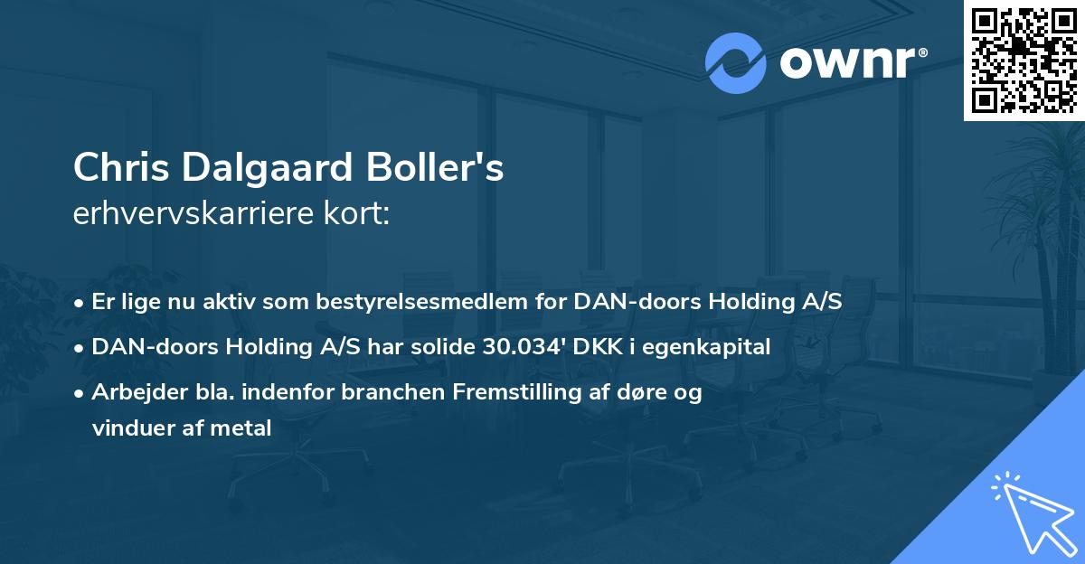 Chris Dalgaard Boller's erhvervskarriere kort
