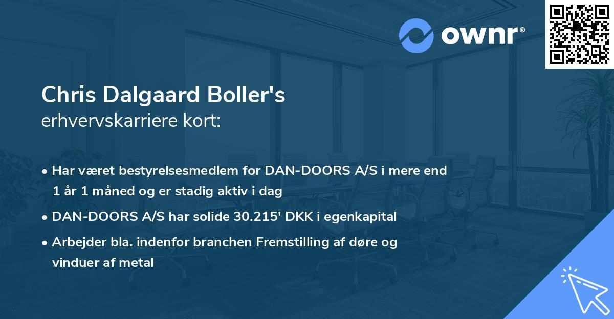 Chris Dalgaard Boller's erhvervskarriere kort