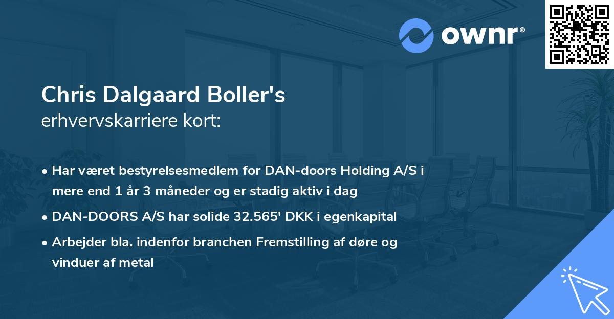 Chris Dalgaard Boller's erhvervskarriere kort