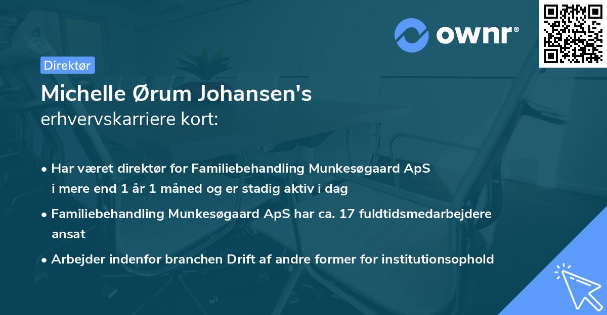 Michelle Ørum Johansen's erhvervskarriere kort