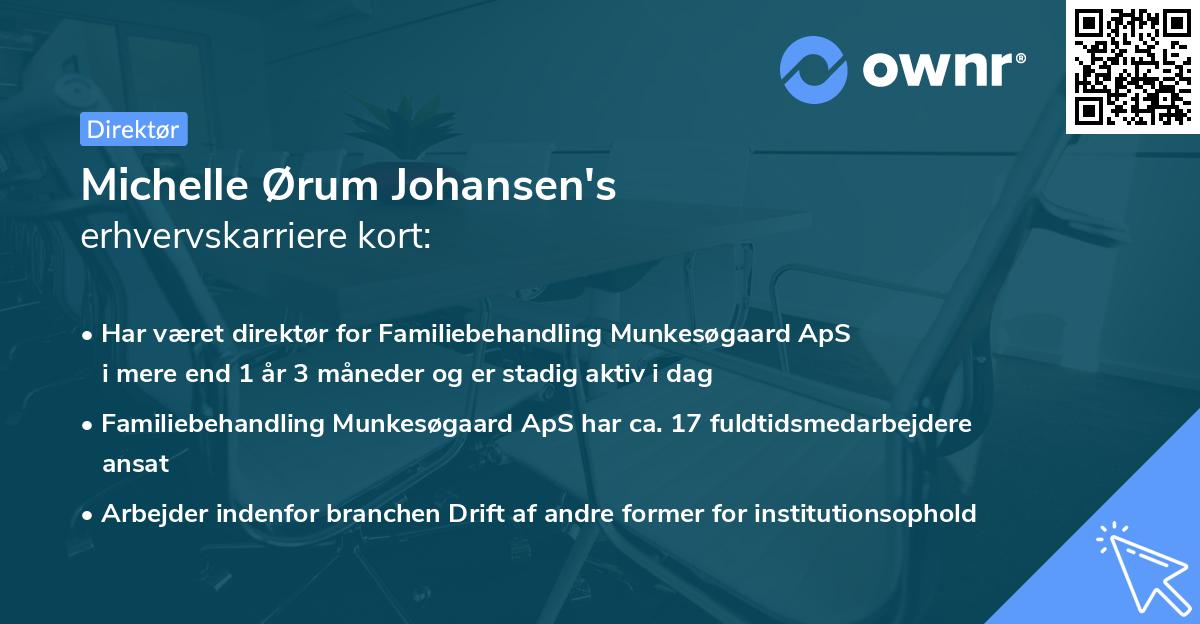 Michelle Ørum Johansen's erhvervskarriere kort