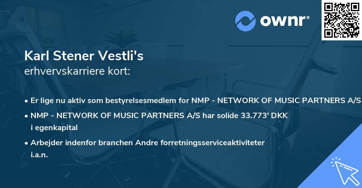 Karl Stener Vestli's erhvervskarriere kort