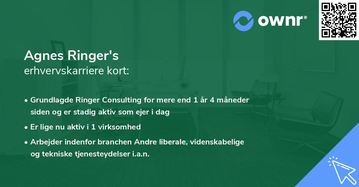 Agnes Ringer's erhvervskarriere kort
