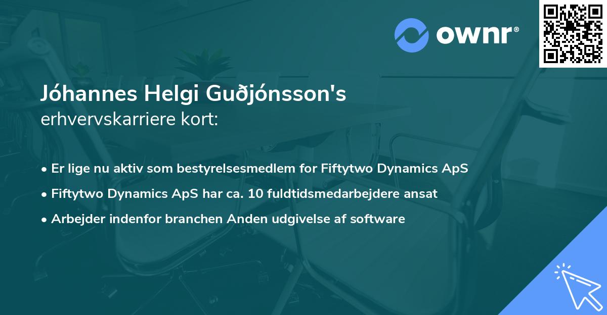 Jóhannes Helgi Guðjónsson's erhvervskarriere kort