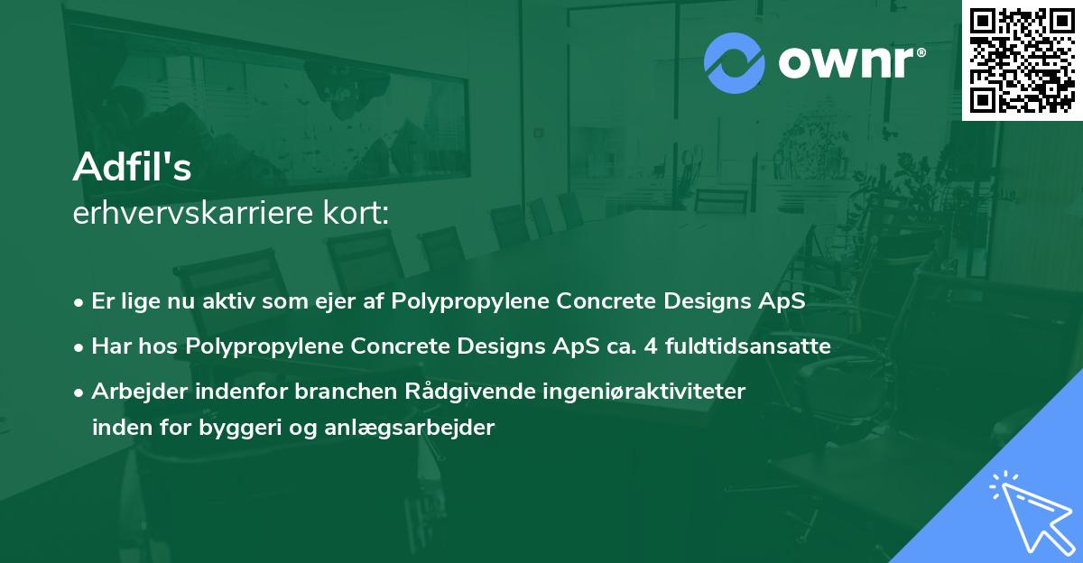 Adfil's erhvervskarriere kort