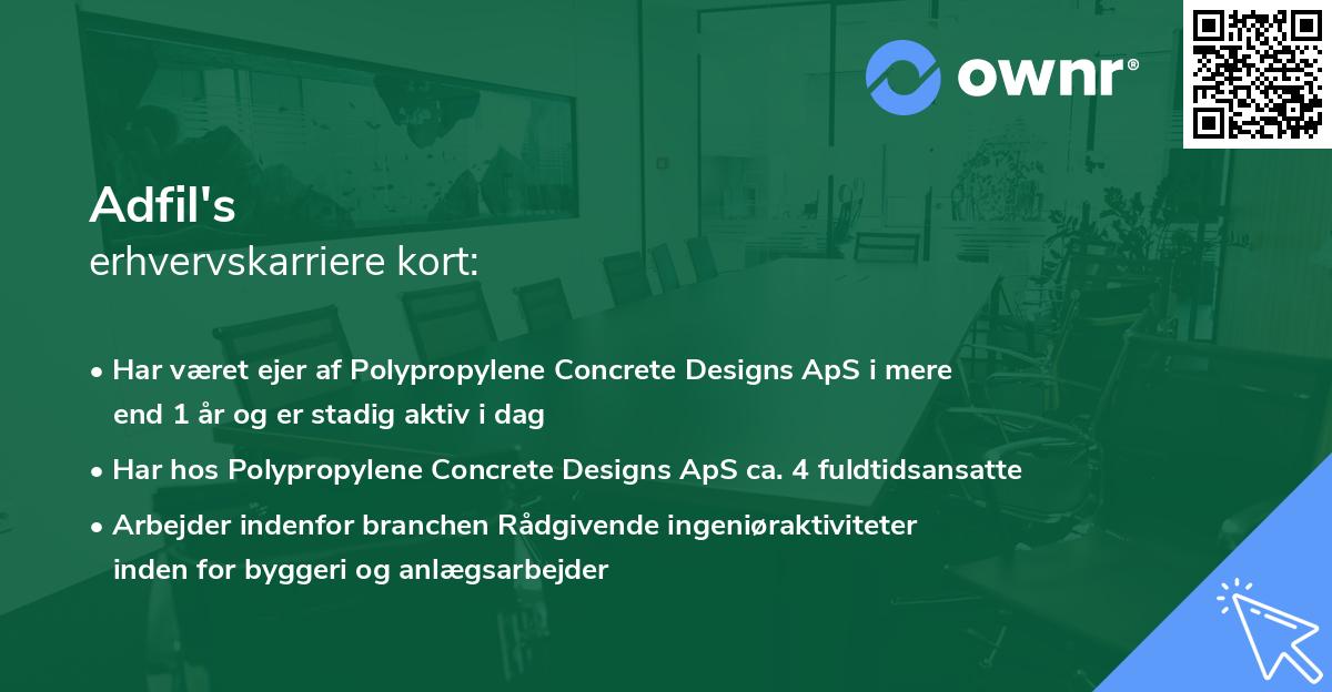 Adfil's erhvervskarriere kort