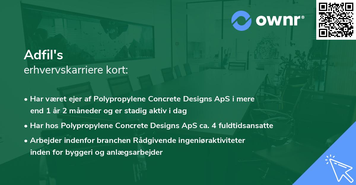 Adfil's erhvervskarriere kort