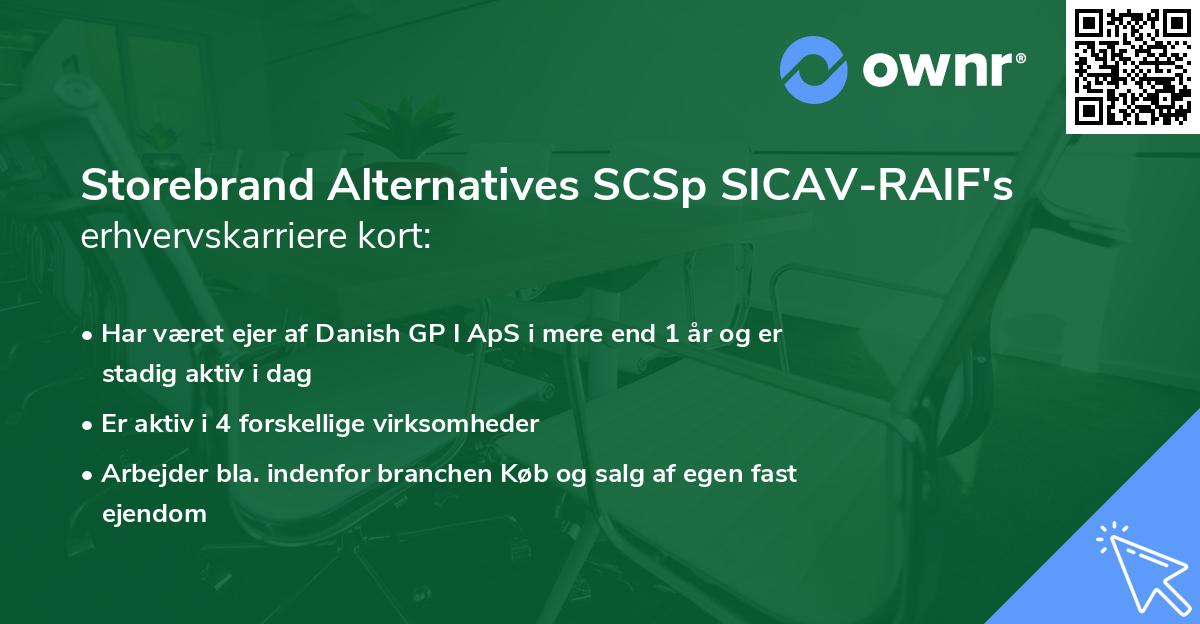 Storebrand Alternatives SCSp SICAV-RAIF's erhvervskarriere kort